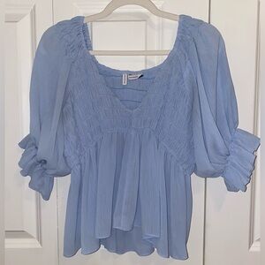 Blue Babydoll Style Top